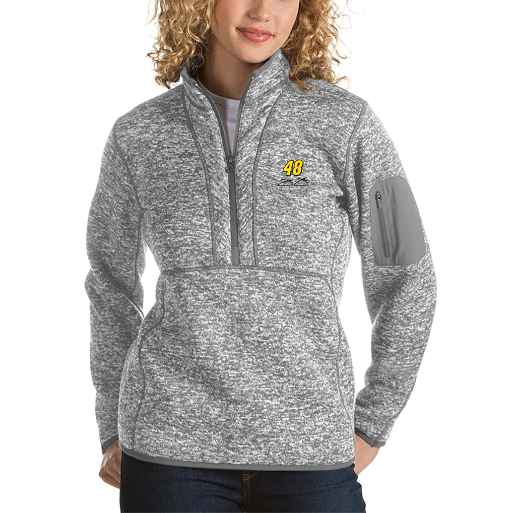 Jimmie Johnson Antigua Women's Fortune Half-Zip Pullover Jacket - Gray