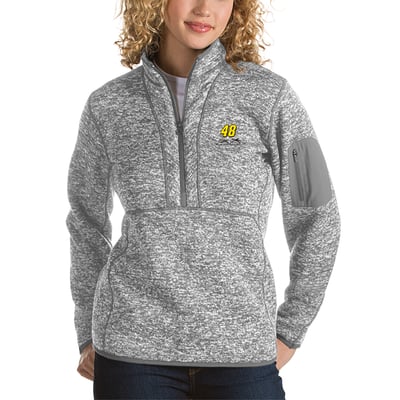 Jimmie Johnson Antigua Women's Fortune Half-Zip Pullover Jacket - Gray