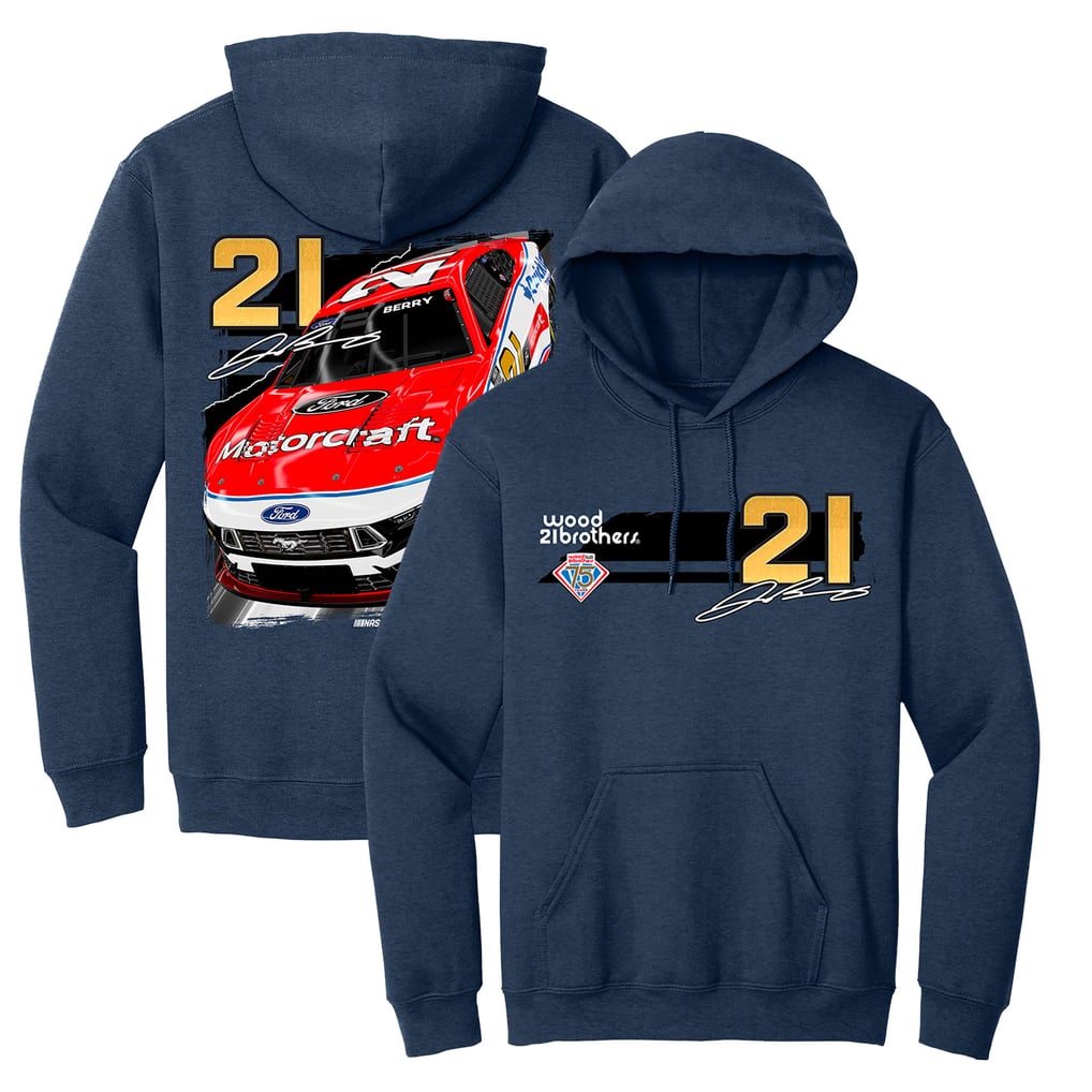 Josh Berry E2 Apparel Motorcraft Pullover Hoodie - Heather Navy