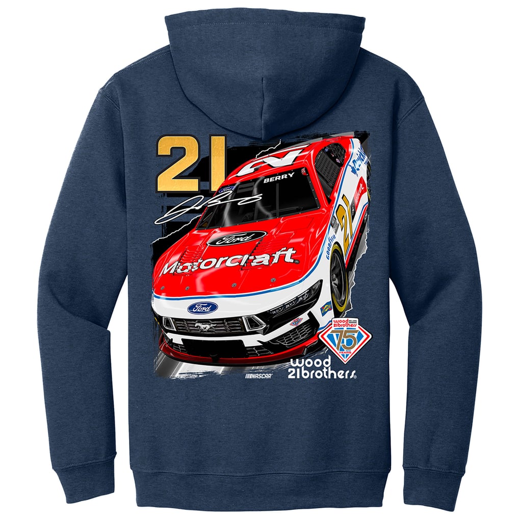 Josh Berry E2 Apparel Motorcraft Pullover Hoodie - Heather Navy