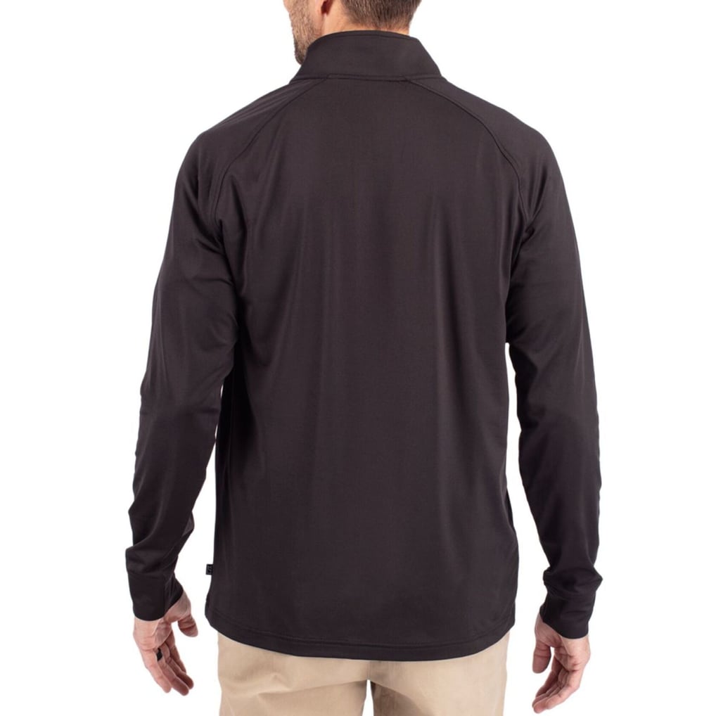 JU Dolphins Cutter & Buck Adapt Eco Knit Stretch Recycled Quarter-Zip Pullover - Black