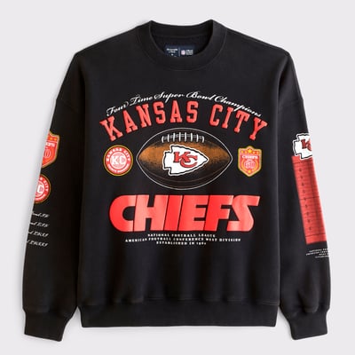 Kansas City Chiefs Abercrombie & Fitch Fleece Sweatshirt - Black