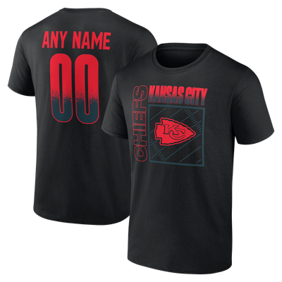 Kansas City Chiefs  Home Field Pop Personalized Name & Number T-Shirt - Black