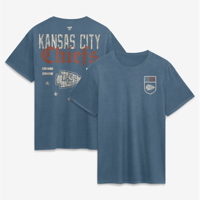  Kansas City Chiefs Fanatics Washed Americana T-Shirt - Blue
