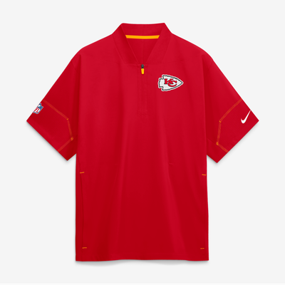 Kansas City Chiefs Nike Sideline Short Sleeve Quarter-Zip Coaches Jacket - Red