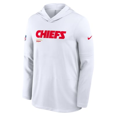 Kansas City Chiefs Nike Sideline Pure Fury Performance Long Sleeve Hooded T-Shirt - White