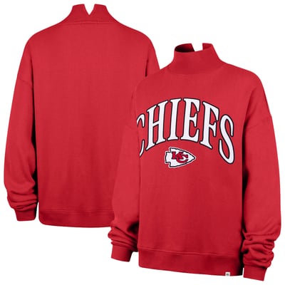 Kansas City Chiefs '47 Women's Oversized Vantage Mock Neck Sweatshirt - Red