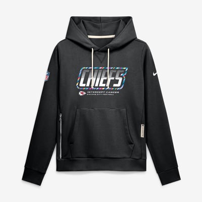  Kansas City Chiefs Nike Women's 2026 NFL Crucial Catch Sideline Standard Issue Dri-FIT Pullover Hoodie - Black