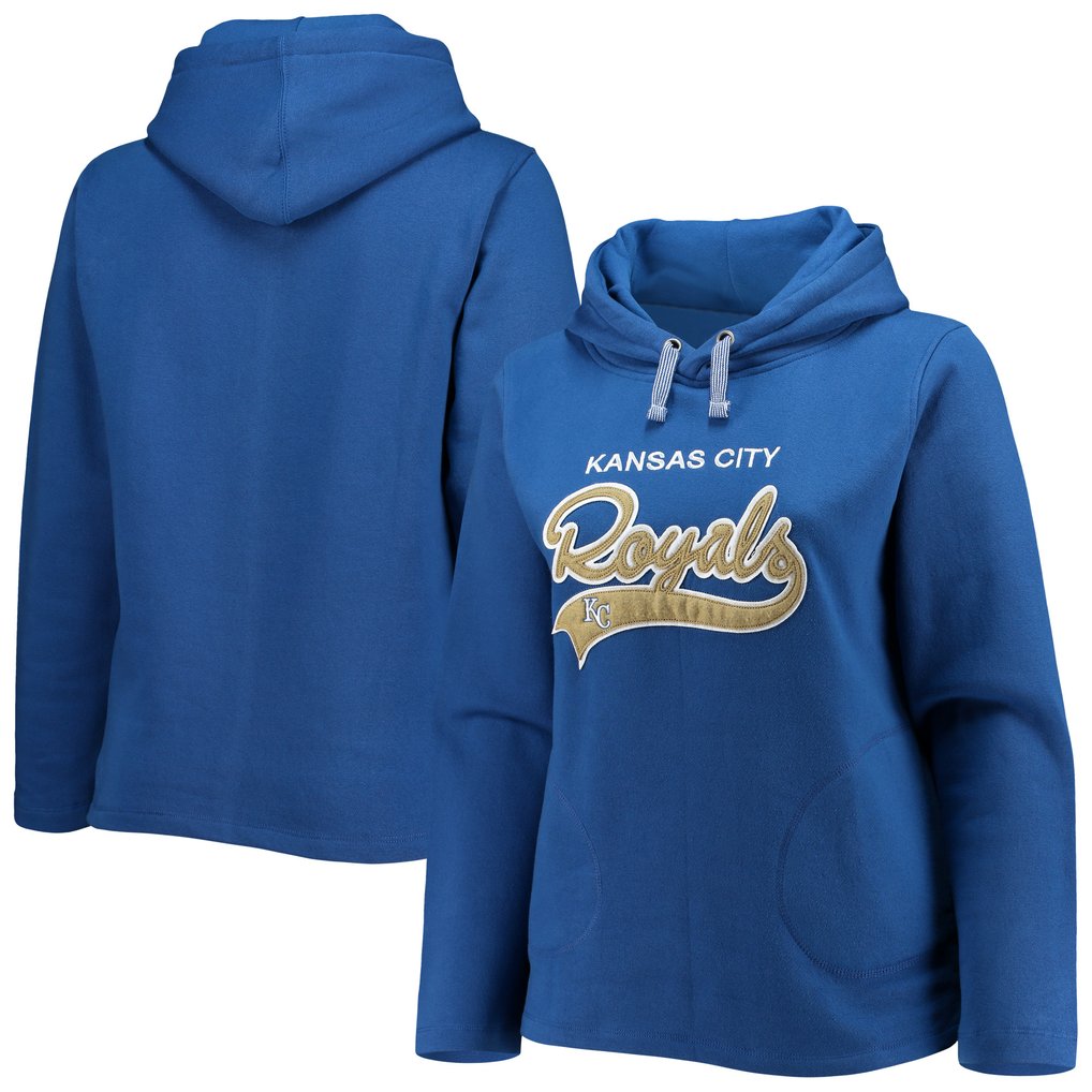 Kansas City Royals Soft as a Grape Women's Plus Size Side Split Pullover Hoodie - Royal