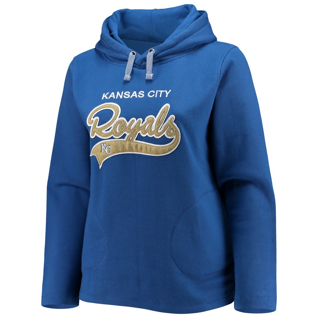 Kansas City Royals Soft as a Grape Women's Plus Size Side Split Pullover Hoodie - Royal