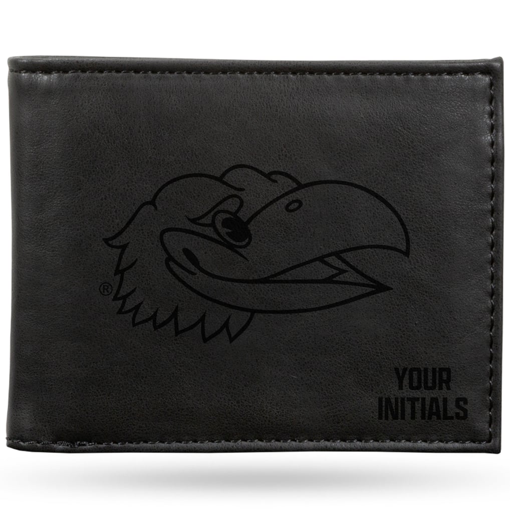 Kansas Jayhawks Personalized Billfold Wallet - Black