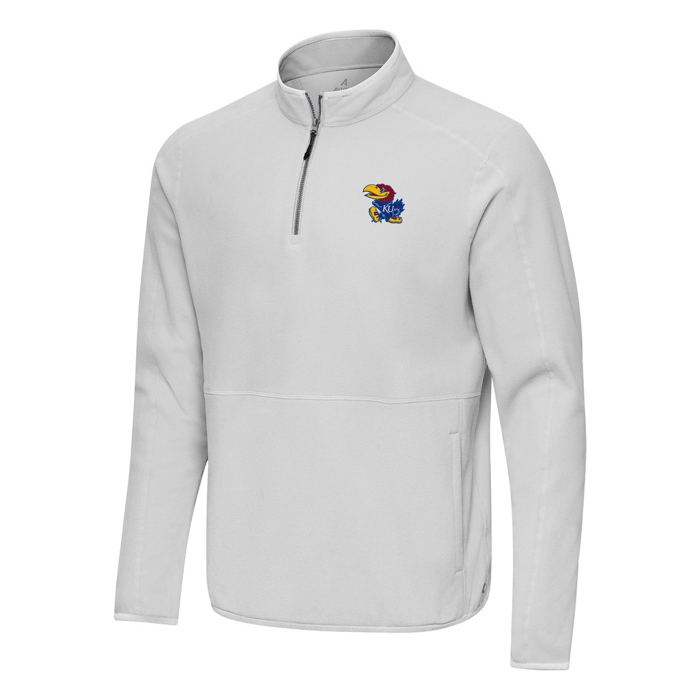 Kansas Jayhawks Antigua Step Up Quarter-Zip Pullover - Gray