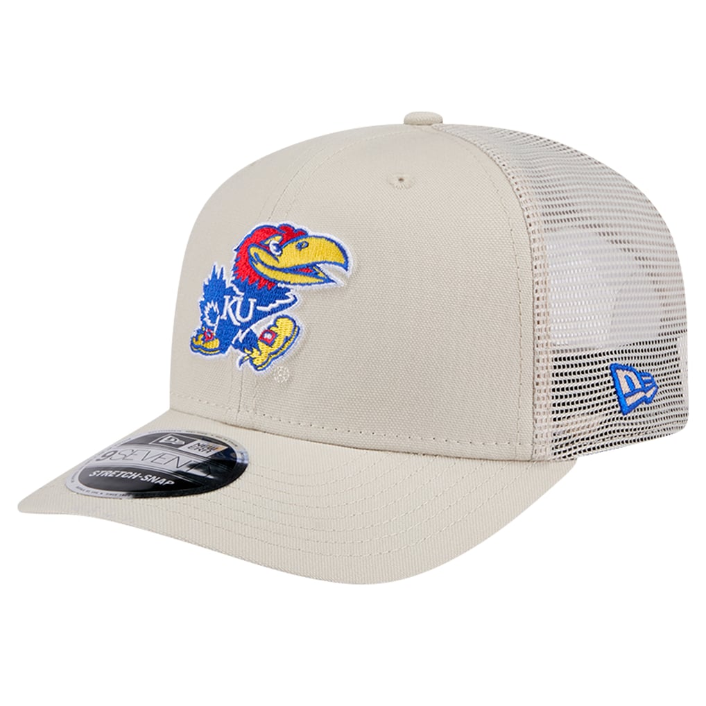 Kansas Jayhawks New Era Canvas 9SEVENTY Stretch-Snap Adjustable Hat - Stone