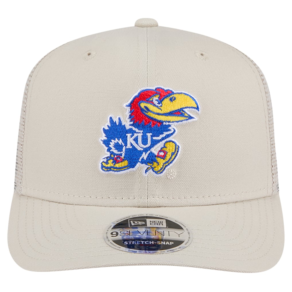 Kansas Jayhawks New Era Canvas 9SEVENTY Stretch-Snap Adjustable Hat - Stone