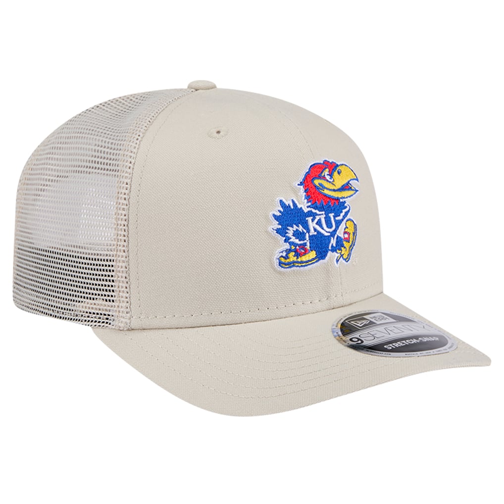 Kansas Jayhawks New Era Canvas 9SEVENTY Stretch-Snap Adjustable Hat - Stone