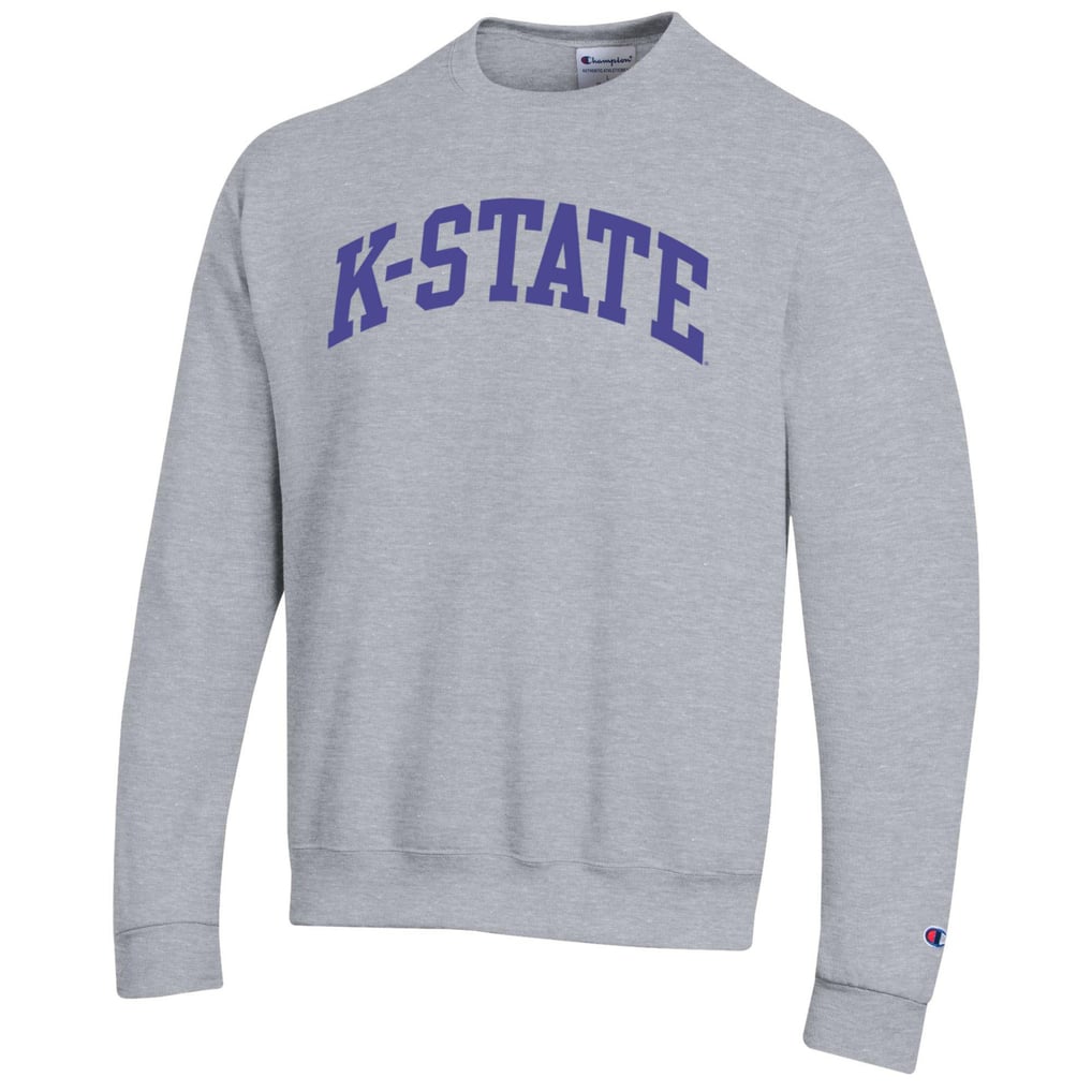  Kansas State Wildcats Champion Basic Arch Fleece Pullover Sweatshirt - Heather Gray