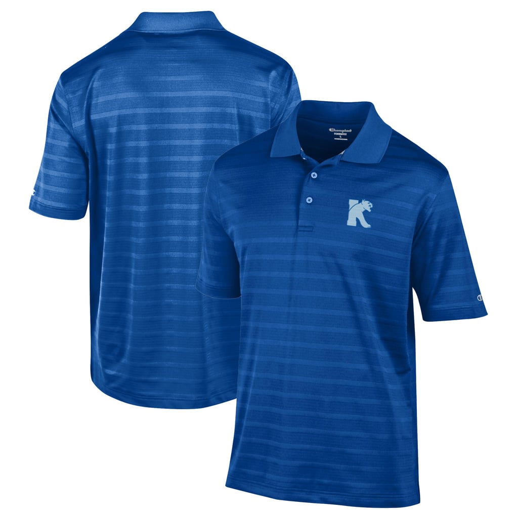 Kean University Cougars Champion Relaxed Fit Textured Solid Polo - Blue