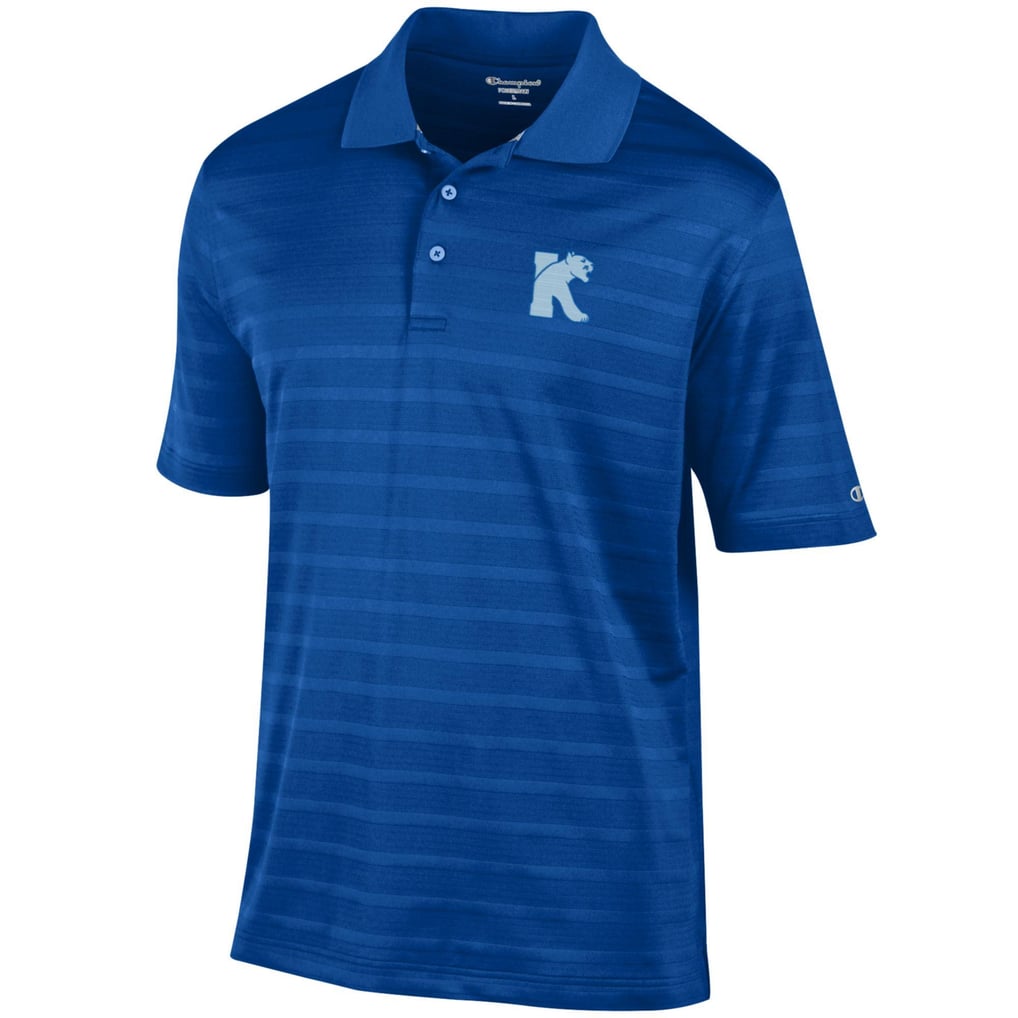 Kean University Cougars Champion Relaxed Fit Textured Solid Polo - Blue
