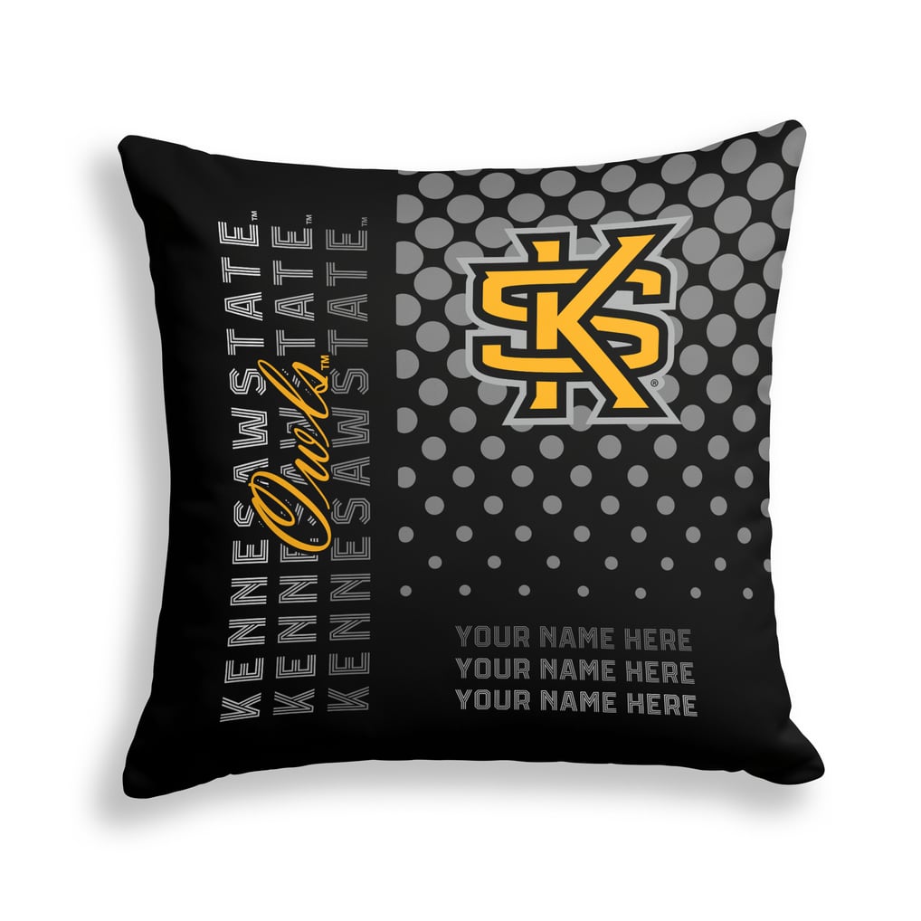 Kennesaw State Owls Pegasus 18" x 18" Script Dot Fade Personalized Decor Pillow