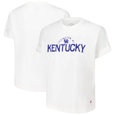 Kentucky Wildcats League Collegiate Wear Women's Slub Rolled Cuff T-Shirt - White