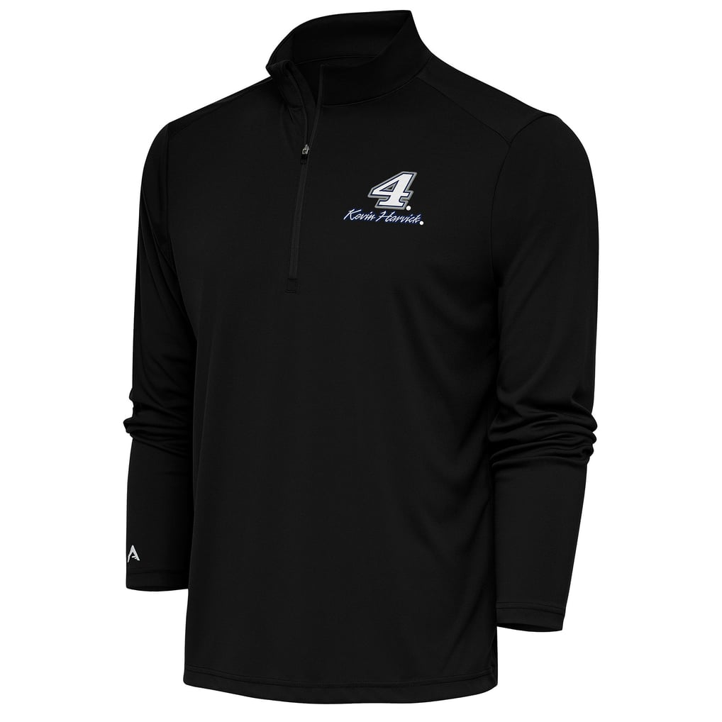 Kevin Harvick Antigua Tribute Quarter-Zip Pullover Top - Black