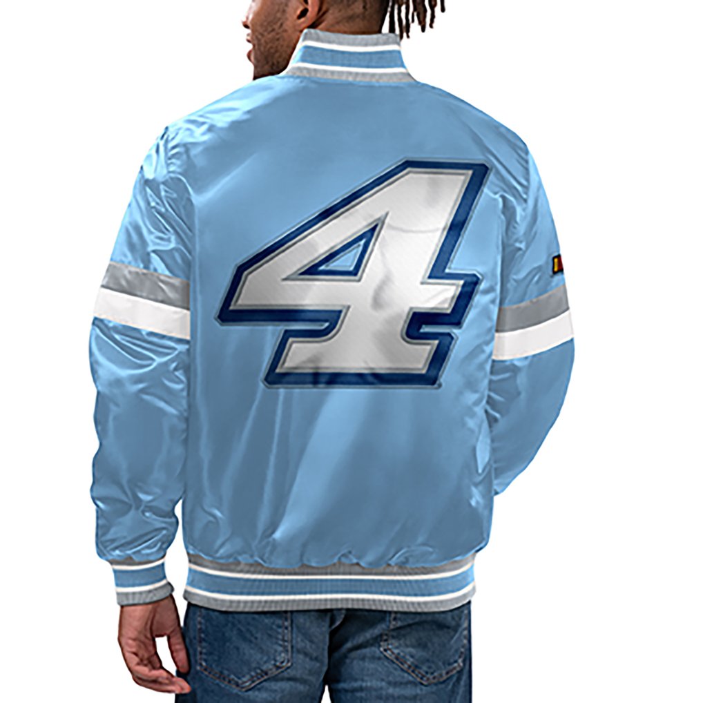  Kevin Harvick Starter Home Game Full-Snap Varsity Jacket - Light Blue