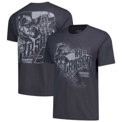 Kyle Larson Classic Ink Flag Tri-Blend T-Shirt - Charcoal