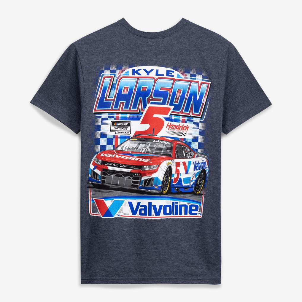 Kyle Larson Classic Ink Valvoline T-Shirt - Heather Navy