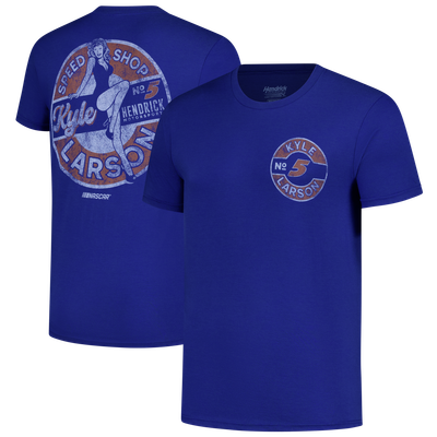 Kyle Larson Classic Ink Pin-Up Tri-Blend T-Shirt - Royal