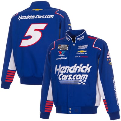 Kyle Larson JH Design 2026 Hendrickcars.com Full-Snap Twill Racing Jacket - Royal