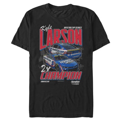 Kyle Larson Mad Engine Champion Graphic T-Shirt - Black