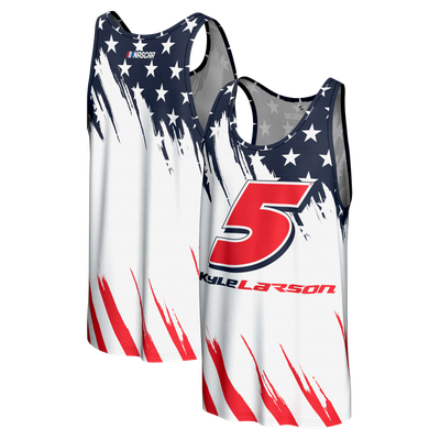 Kyle Larson ProSphere Americana Tank Top - White
