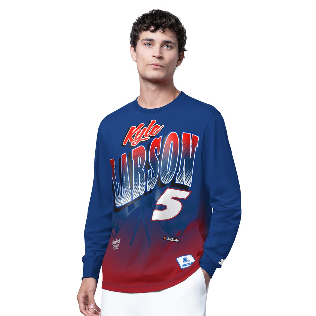  Kyle Larson Starter Quarterback Extreme Long Sleeve T-Shirt - Blue