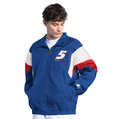 Kyle Larson Starter HendrickCars.com Yard Line Full-Zip Jacket - Royal/Red