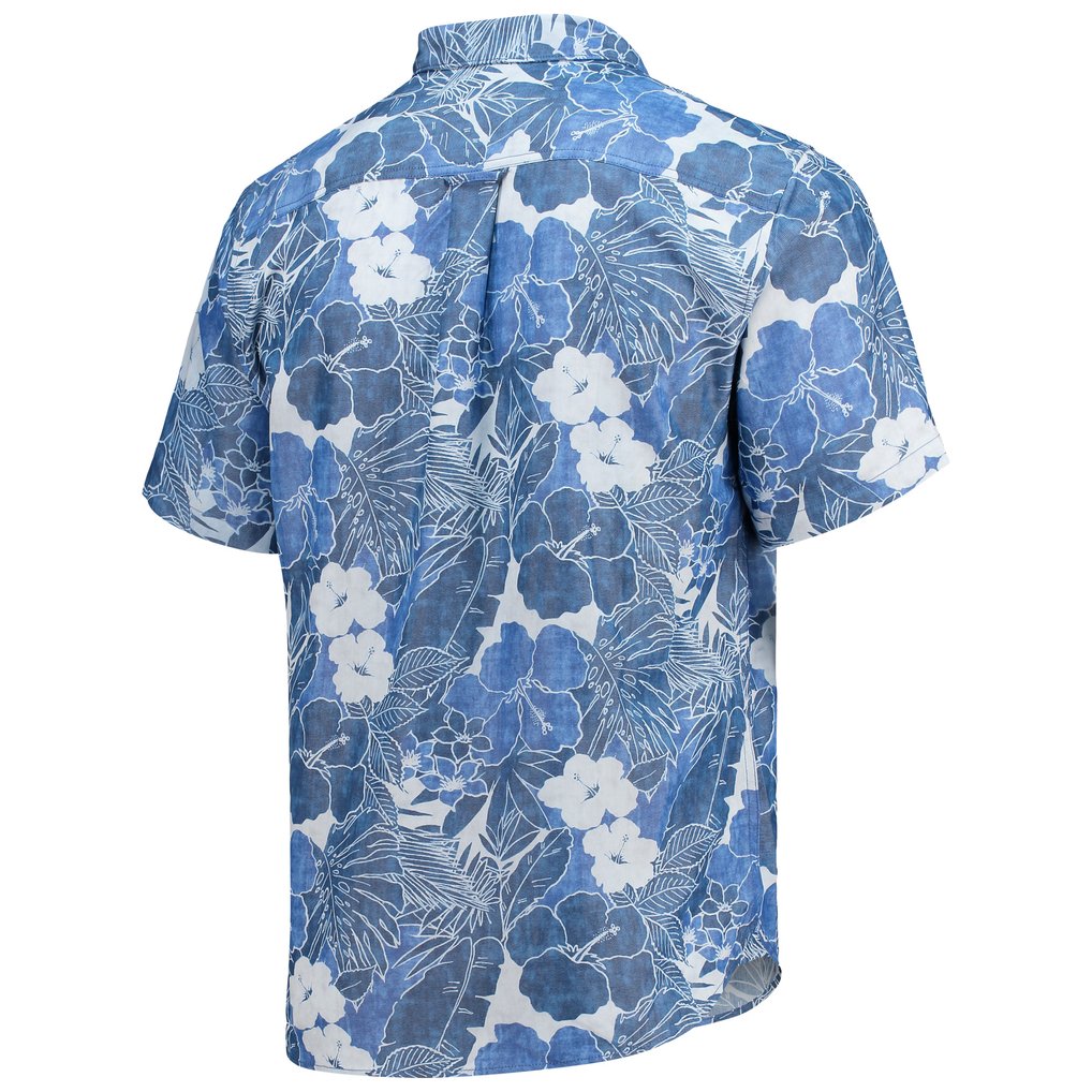 Kyle Larson Tommy Bahama Coconut Point Playa Flora Camp Button-Up Shirt - Blue