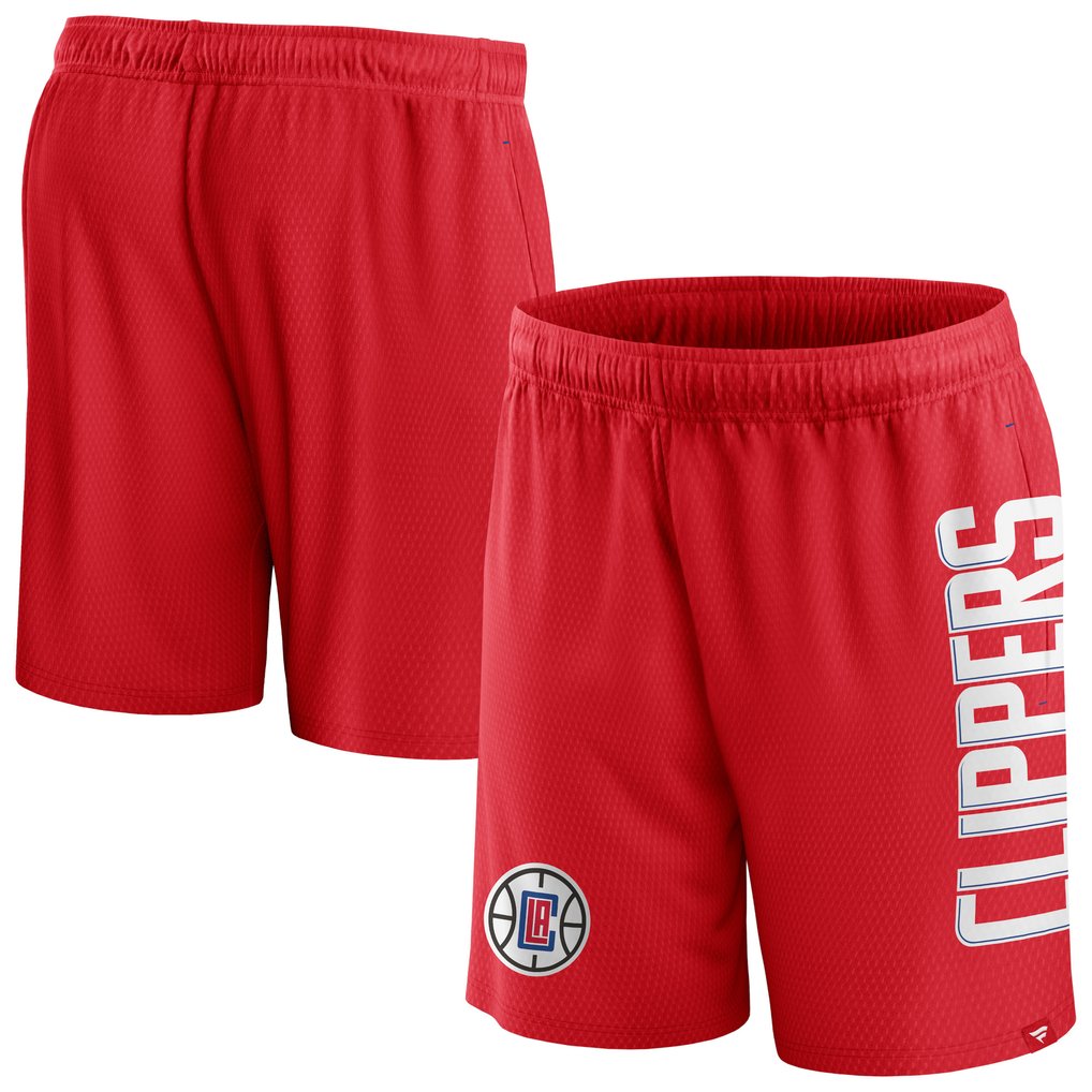 LA Clippers Fanatics Post Up Mesh Shorts - Red