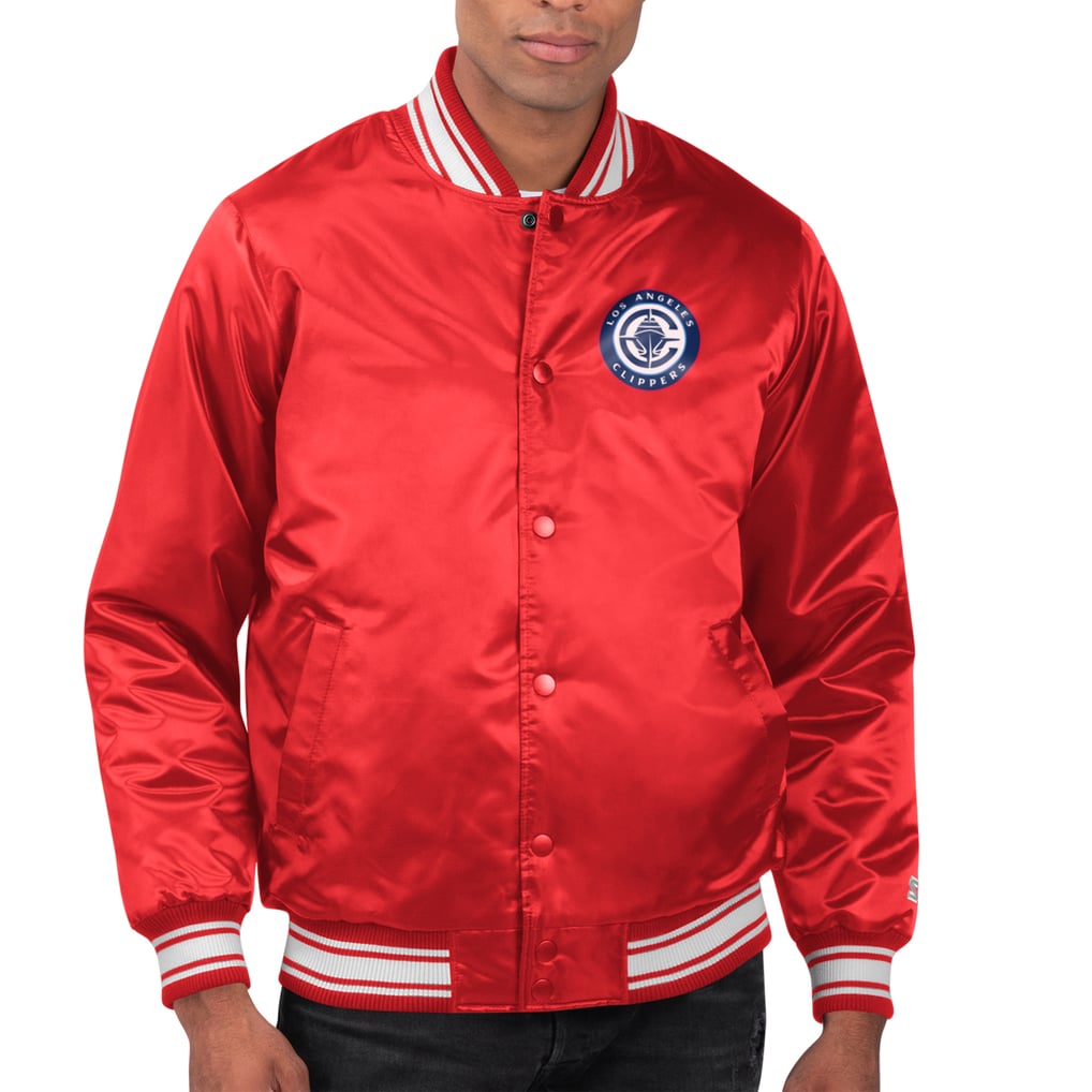 LA Clippers Starter Printed Team Name Satin Varsity Full-Snap Jacket - Red