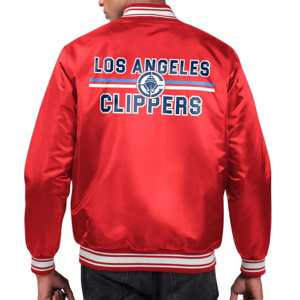 LA Clippers Starter Printed Team Name Satin Varsity Full-Snap Jacket - Red