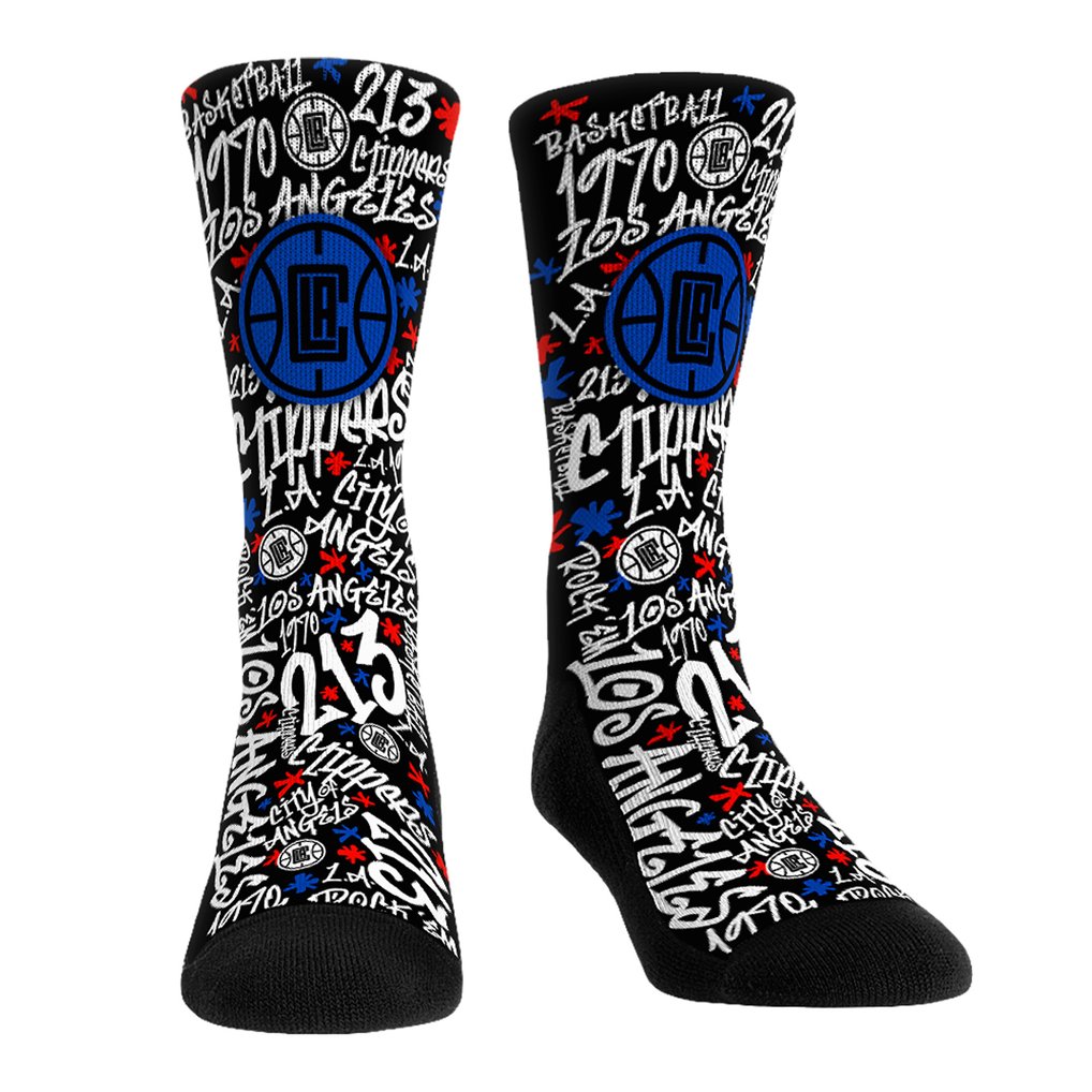 LA Clippers Rock Em Socks Unisex Graffiti Crew Socks