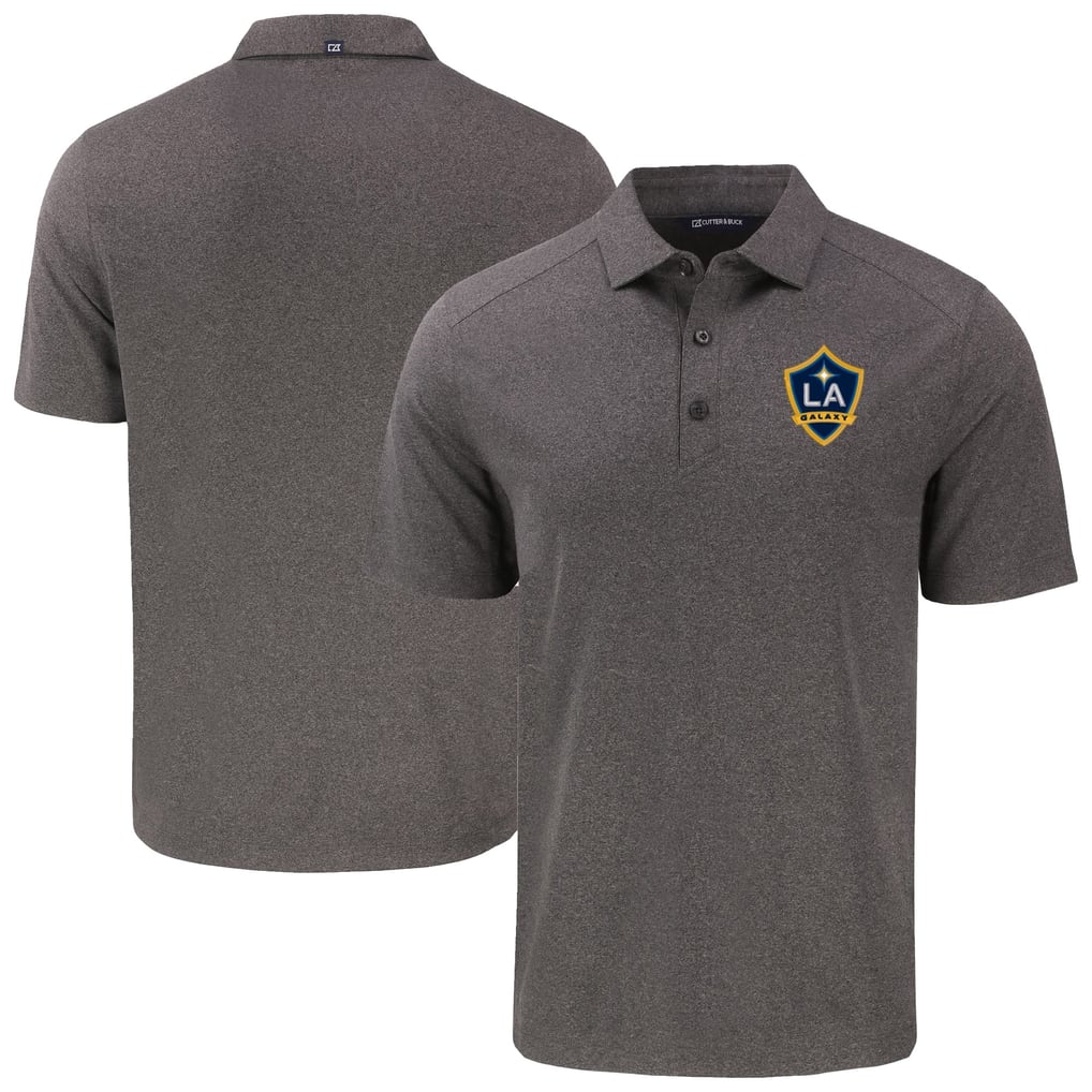 LA Galaxy Cutter & Buck Forge Eco Stretch Recycled Polo - Heather Black