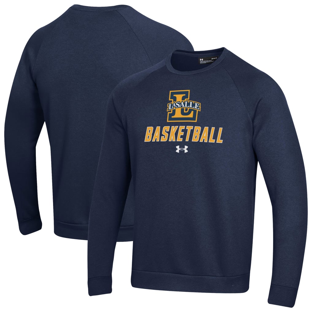  La Salle Explorers Under Armour Raglan Basketball Rival Fleece Pullover Sweatshirt - Navy