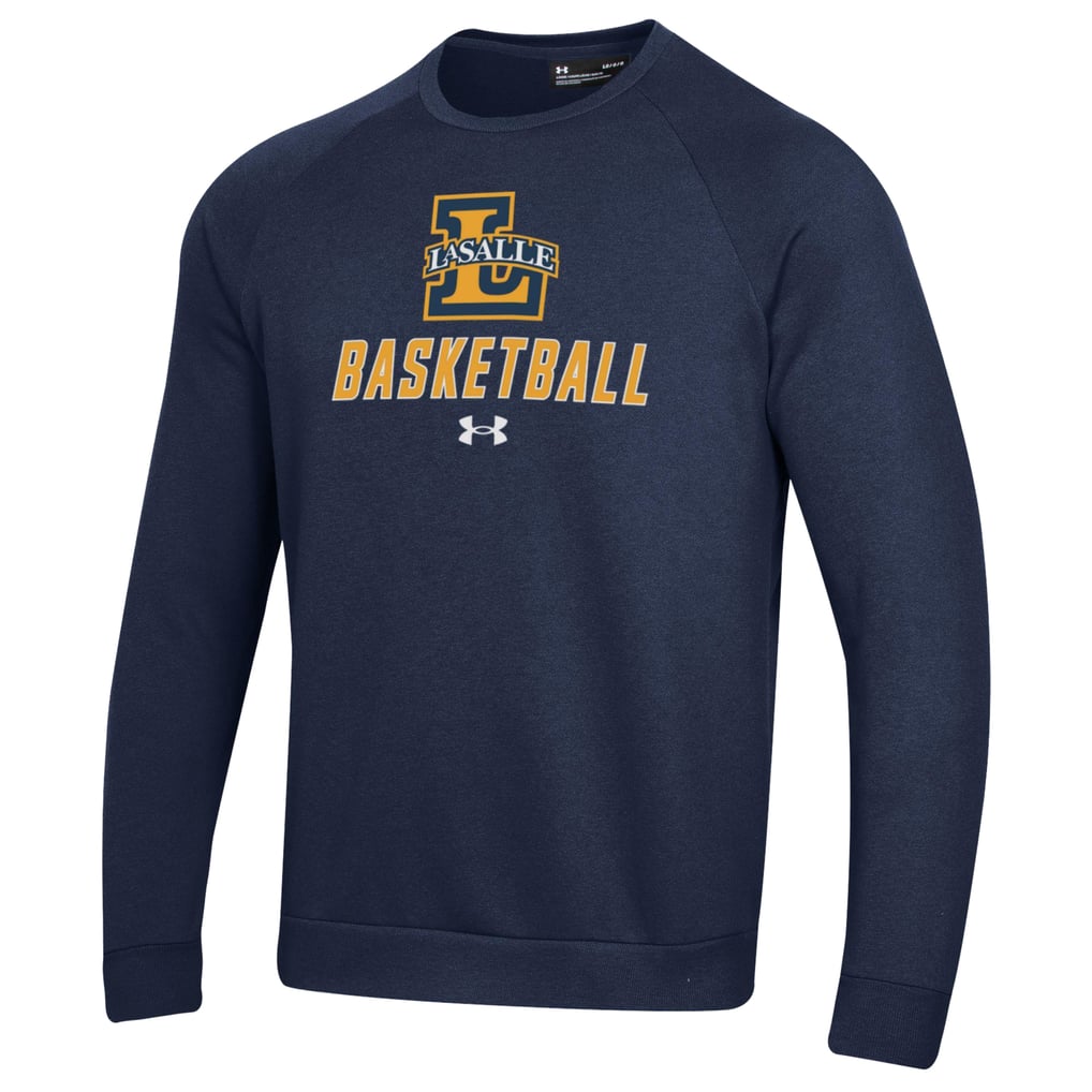  La Salle Explorers Under Armour Raglan Basketball Rival Fleece Pullover Sweatshirt - Navy