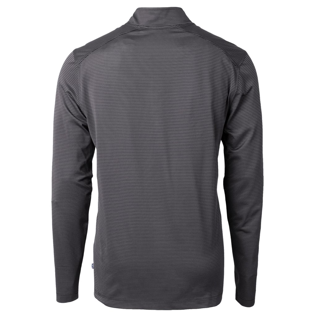 LAFC Cutter & Buck DryTec Virtue Eco Pique Micro Stripe Recycled Quarter-Zip Pullover Top - Black