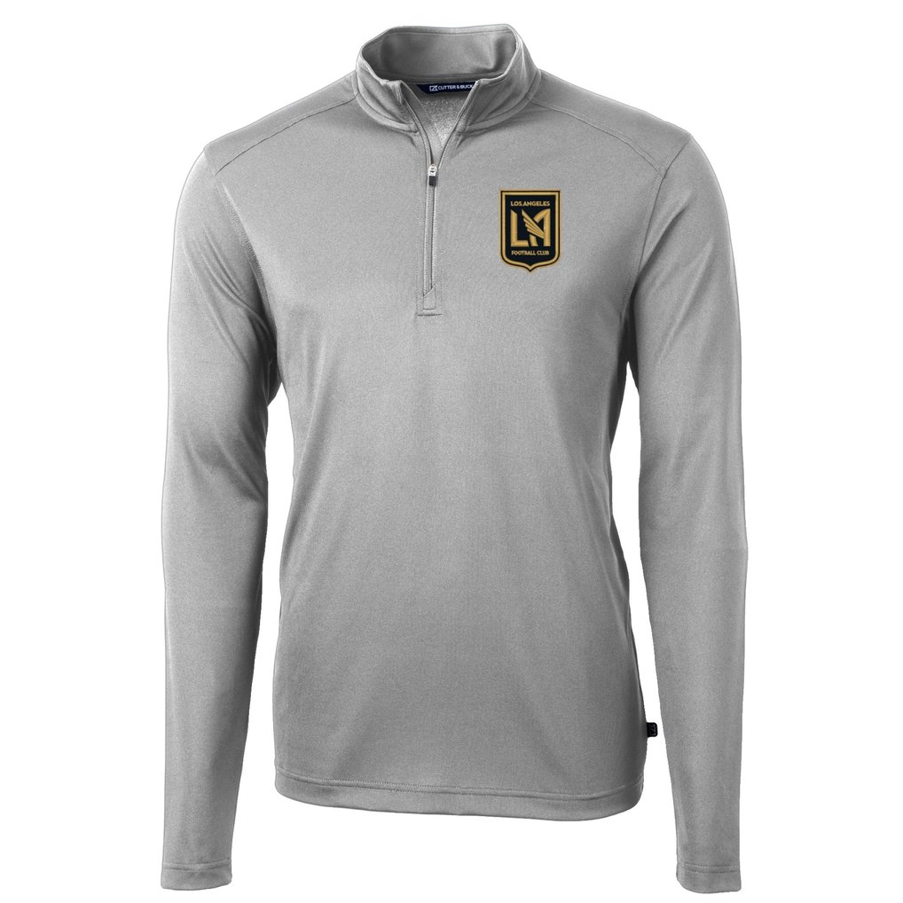 LAFC Cutter & Buck DryTec Virtue Eco Pique Recycled Quarter-Zip Pullover - Gray