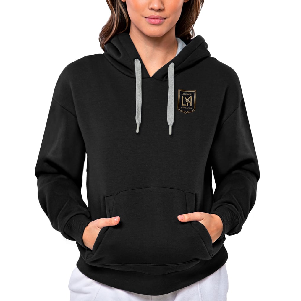 LAFC Antigua Women's Team Logo Victory Pullover Hoodie - Black