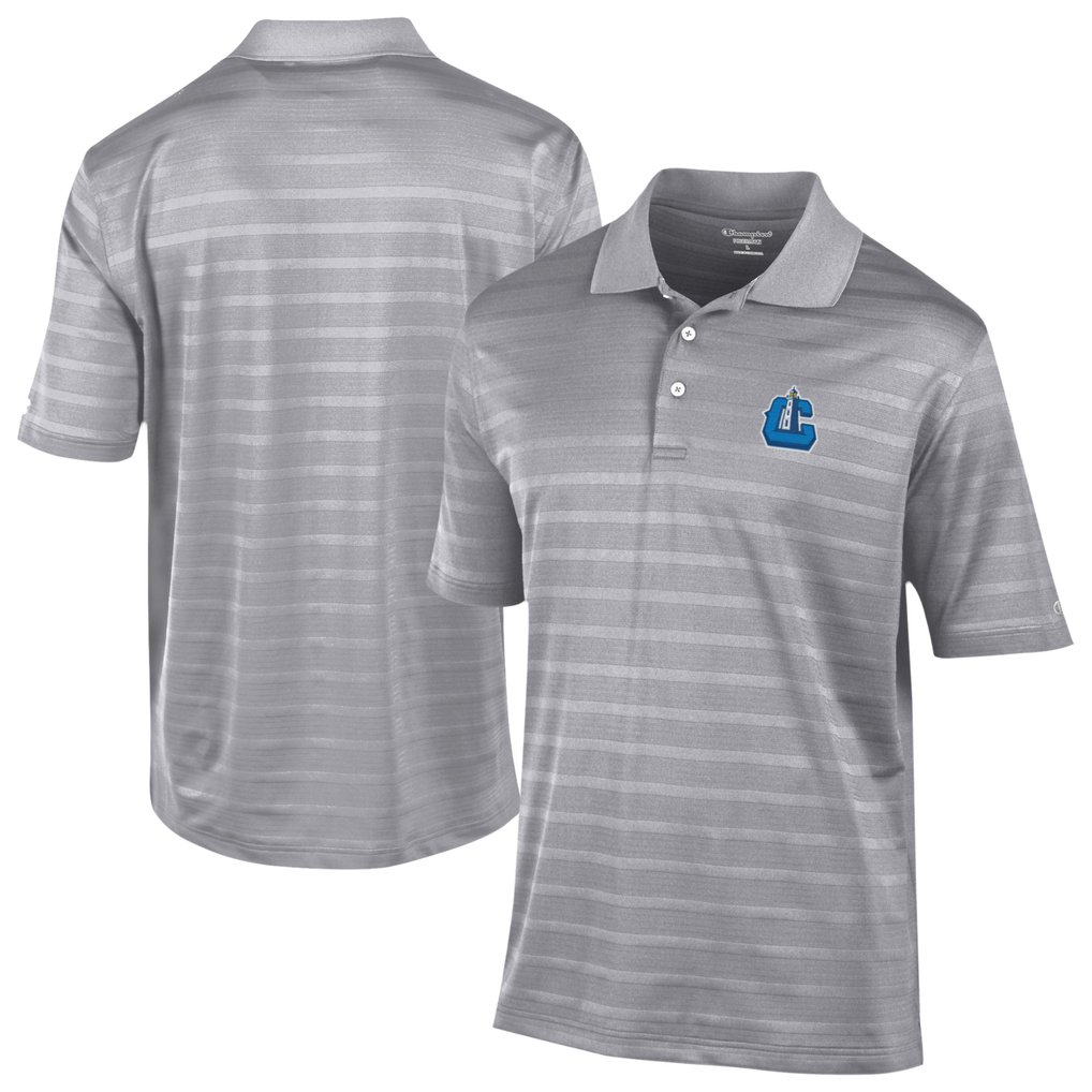  Lake County Captains Champion Textured Solid Polo - Gray