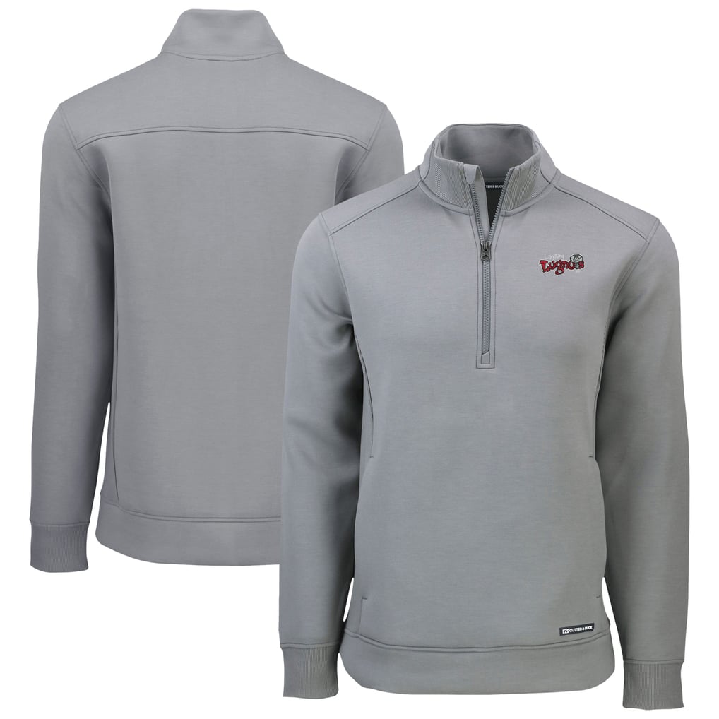  Lansing Lugnuts Cutter & Buck Roam Eco Recycled Quarter-Zip Pullover - Gray
