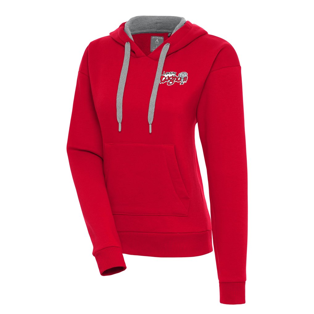 Lansing Lugnuts Antigua Women's Victory Pullover Hoodie - Red