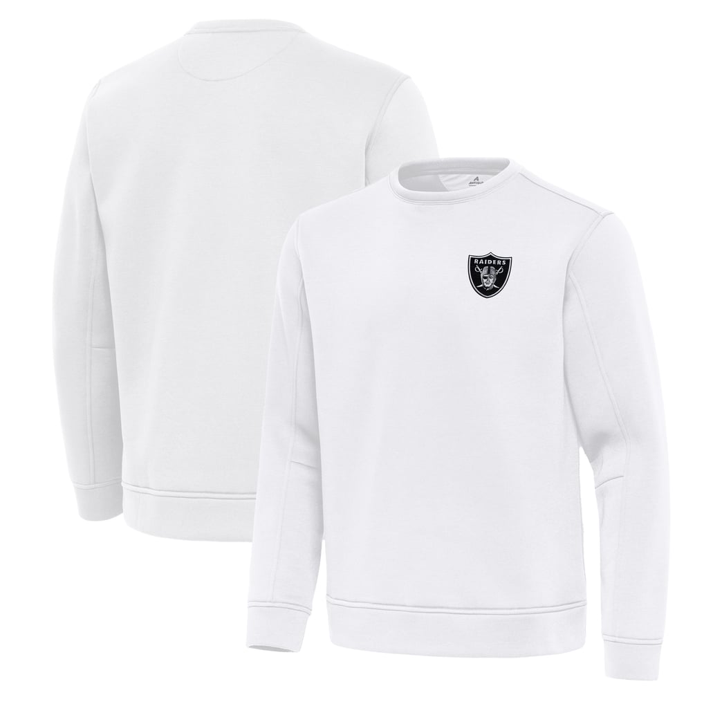 Las Vegas Raiders Antigua Relevant Lightweight Pullover Sweatshirt - White