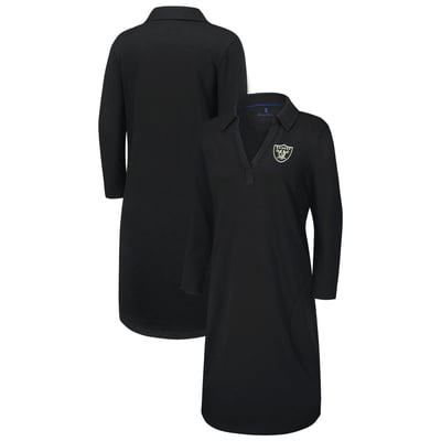 Las Vegas Raiders Tommy Bahama Women's Ashby Isles Three-Quarter Length Sleeve Pullover
 Jersey Dress - Black